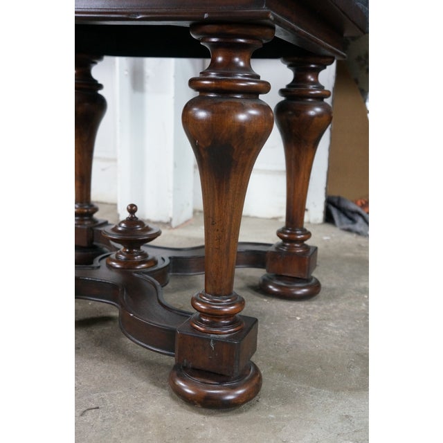Bernhardt Old Word Tuscan Etched Metal & Wood Marquis Square Side End Table 31" For Sale - Image 9 of 18