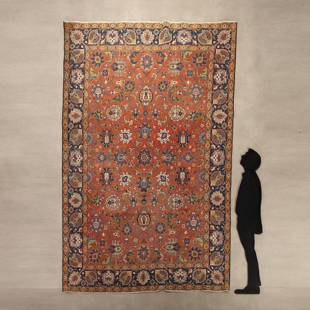Tabriz rug in cotton and wool, large knot and hand-made. This piece is attributed to the mentioned designer/maker. It has...
