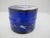 Victorian Mary Gregory Cobalt Blue Glass Enamel Painted Girl With Flower Round Trinket Box For Sale - Image 3 of 14