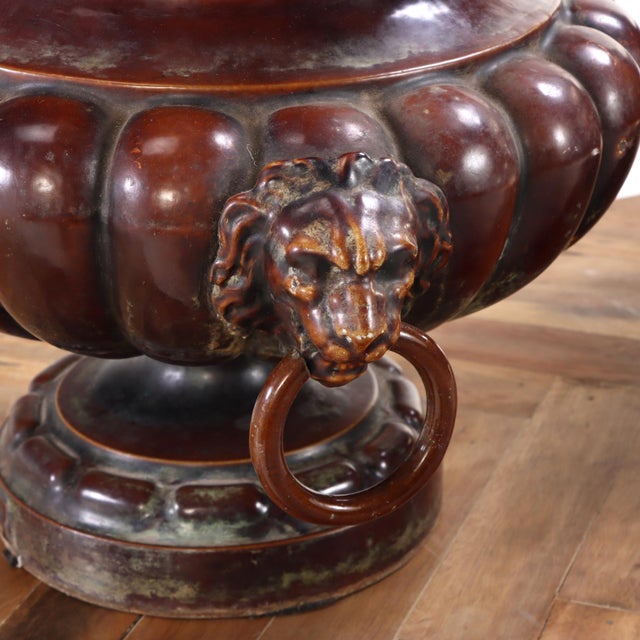 French Rare Pair of French Enameled Alfred Corneau Urns, C. 1880. Signed For Sale - Image 3 of 5