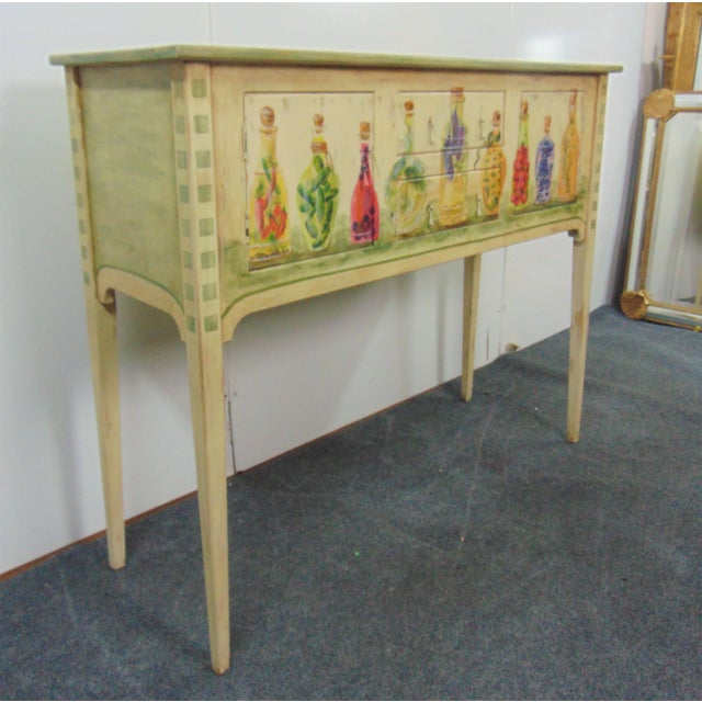 Tuscan Habersham Italian Tuscan Style Hand Painted Huntboard For Sale - Image 3 of 7