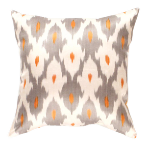 Contemporary Silk Ikat Bohemian Throw Pillow
