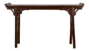 Mid 19th Century Chinese Qing Dynasty Altar Console Table with Carved Spandrels