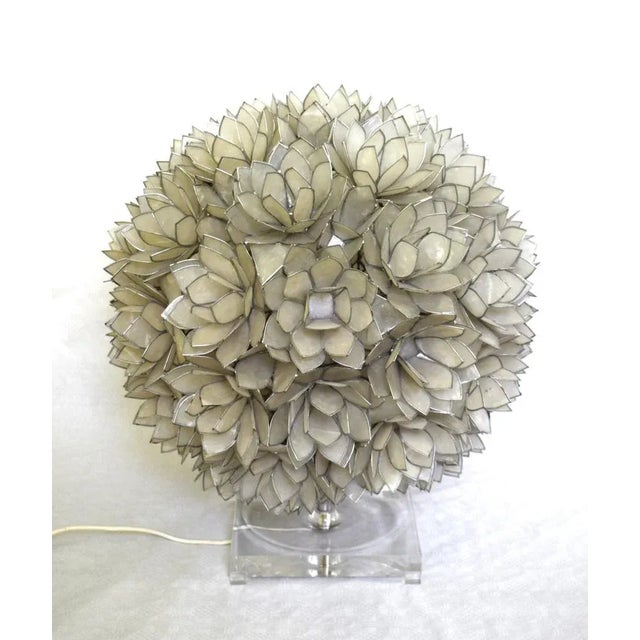 Large Capiz Lotus Ball Table Lamp from Rausch, 1960s For Sale - Image 10 of 11
