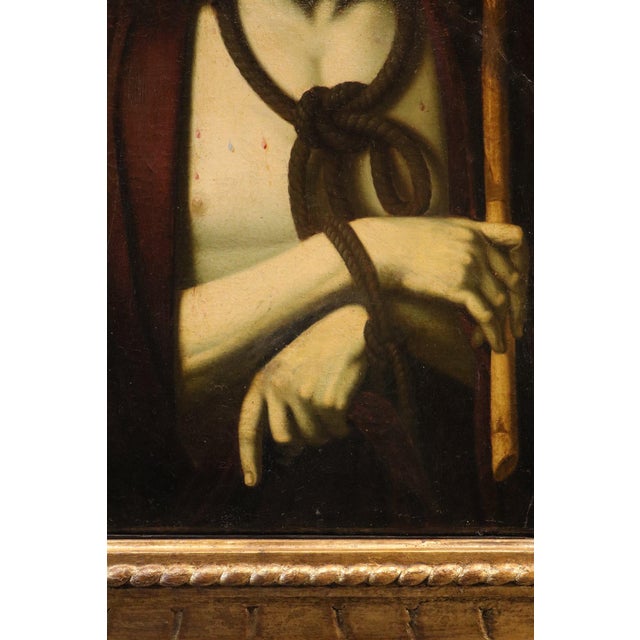 Andrea Solario follower of Ecce Homo Solario, Portrait Composition, 1600, Oil on Canvas For Sale - Image 7 of 16