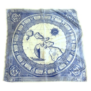 Hawaiian Souvenir Statement Scarf 1960s For Sale
