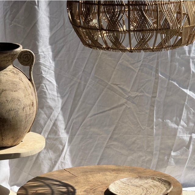 Woven Wicker Bulb Pendant Light For Sale - Image 11 of 18
