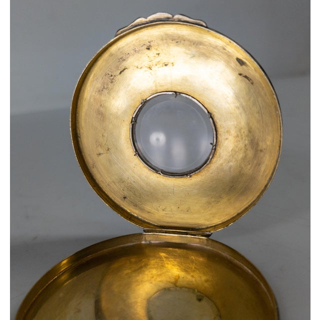 Silver Early 20th Century Italian .800 Silver and Blue Enamel Makeup Compact Box For Sale - Image 8 of 12