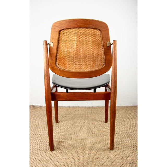 Danish Model FD 187 Chairs in Teak, Cane and Leather by Arne Vodder for France & Son, 1956, Set of 6 For Sale - Image 17 of 18