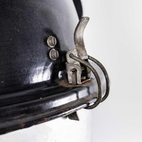 Textile Large Scale Industrial Black Enamel Pendant Lamp, 1950s For Sale - Image 7 of 13