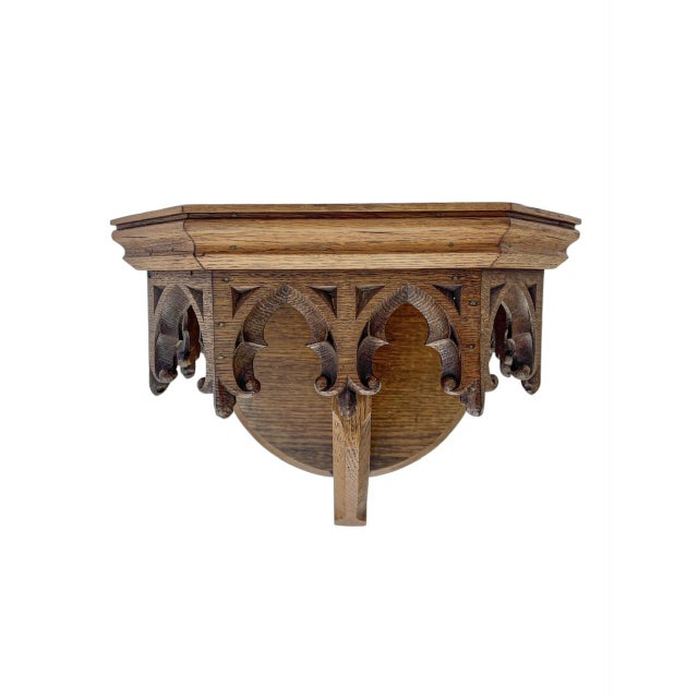 Gothic Dutch Carved Oak Wall Bracket, 1900s For Sale - Image 3 of 8