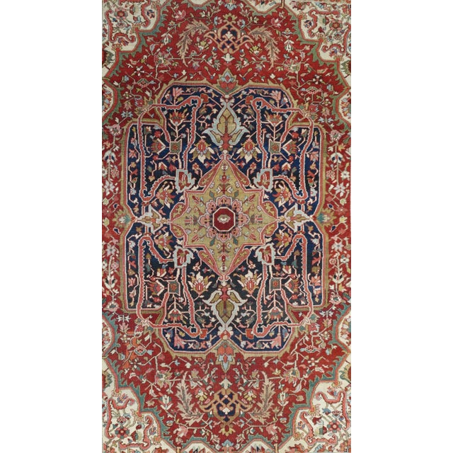 Antique Serapi Rug 8'7'' x 12'4'' For Sale In New York - Image 6 of 12