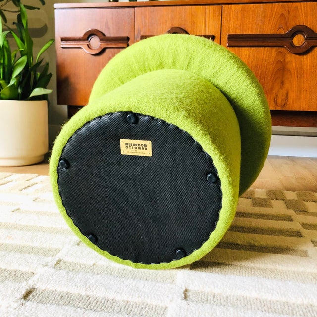 Mushroom Ottoman in Kiwi Wool For Sale - Image 10 of 10