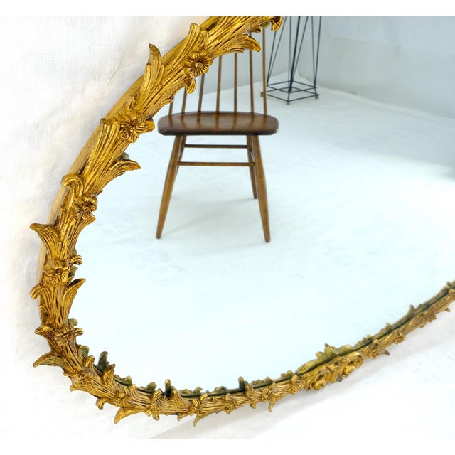 Large Fine 61” Long Oval Gilt Gesso Rococo Louis VX Style MINT For Sale - Image 12 of 15