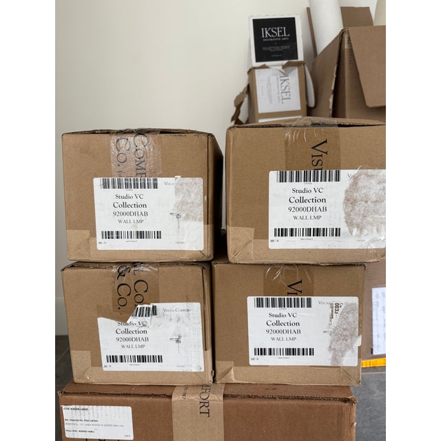 2020s Pair of Visual Comfort Signature Primitive Swing Arm Sconces With Shades For Sale - Image 5 of 5