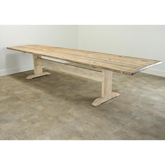 Swedish Gustavian Massive Trestle Base Dining Table For Sale - Image 12 of 12