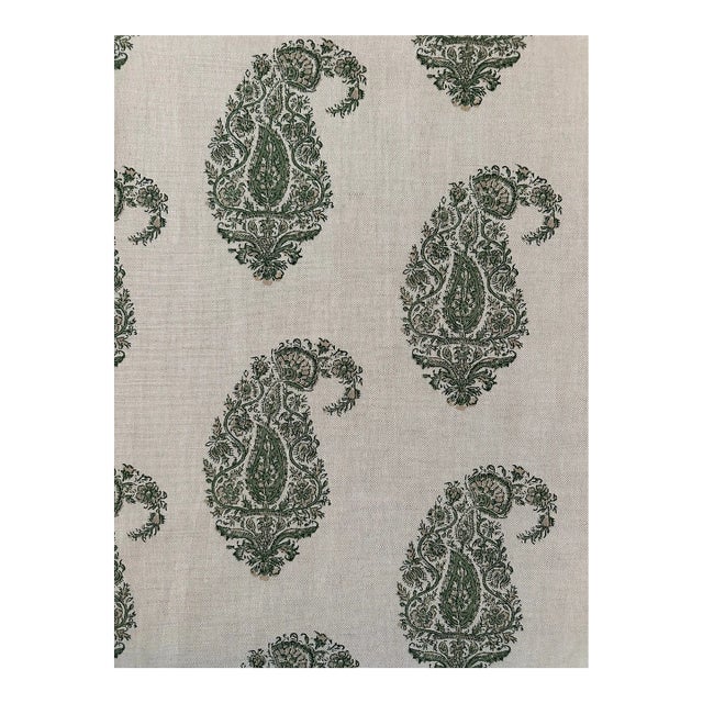 Peter Dunham Shiraz Green/Natural Fabric 2 Yards For Sale
