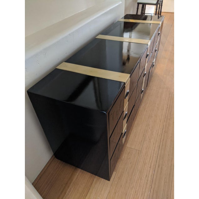 1950s Hollywood Regency Henredon 9Drawer Black Gloss Dresser Chairish