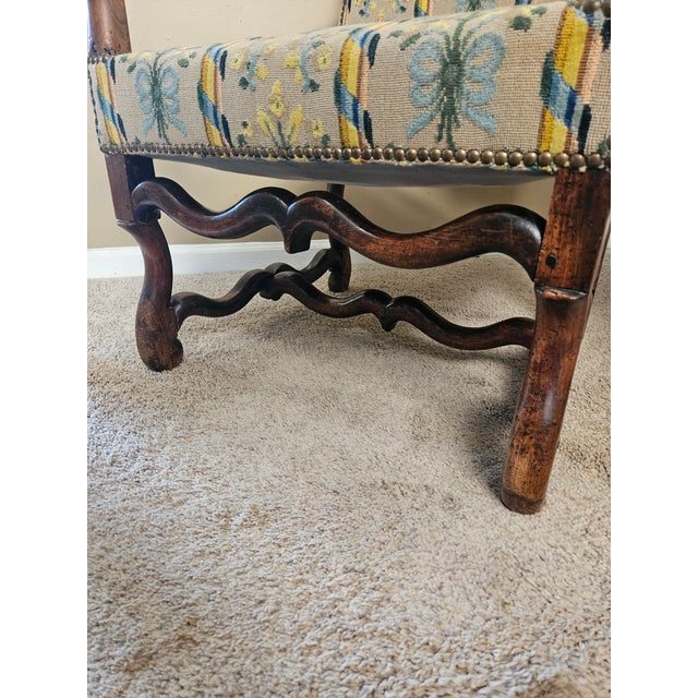 Antique Louis XIV Style High Back Chair For Sale In Indianapolis - Image 6 of 8