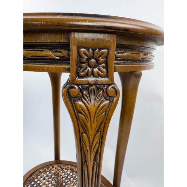 French Early 20th Century Hand-Carved Wooden Guéridon Side Table For Sale - Image 13 of 17