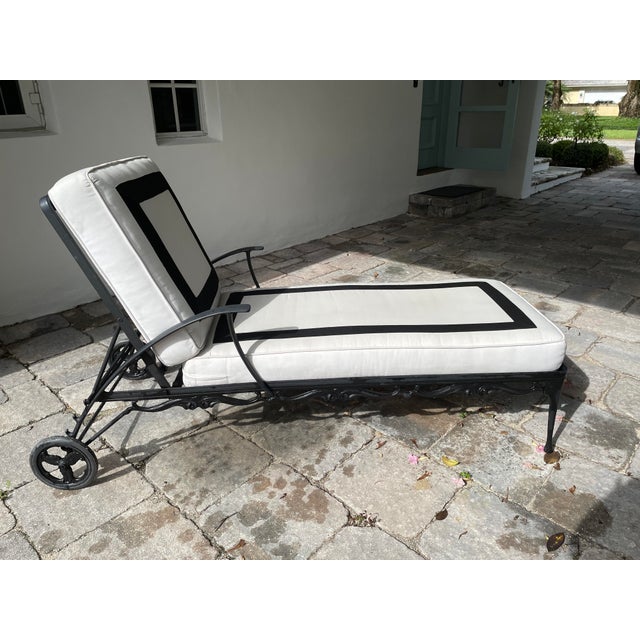 1990s Brown Jordan Neoclassic Black Chaise Lounge For Sale - Image 5 of 5