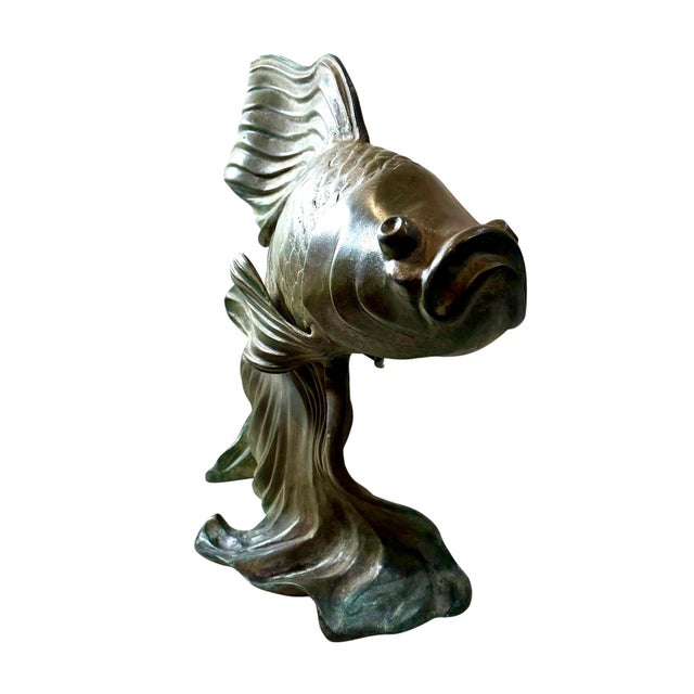 Mid 20th Century Vintage Bronze Fantail Goldfish Sculpture For Sale - Image 5 of 7