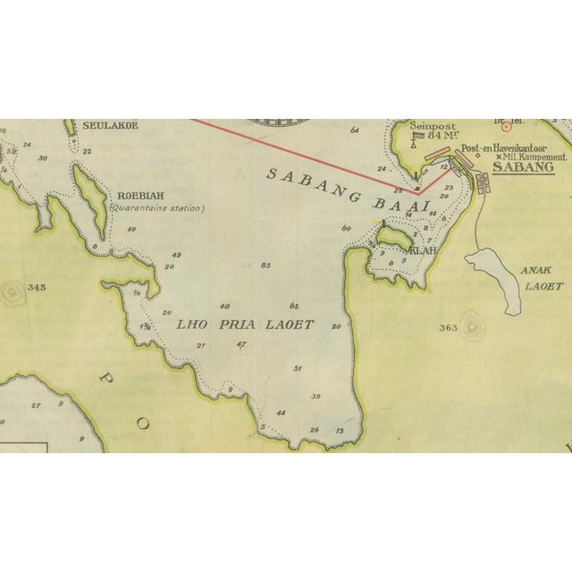 Paper Map of Sumatra, Indonesia, 1910s For Sale - Image 7 of 9