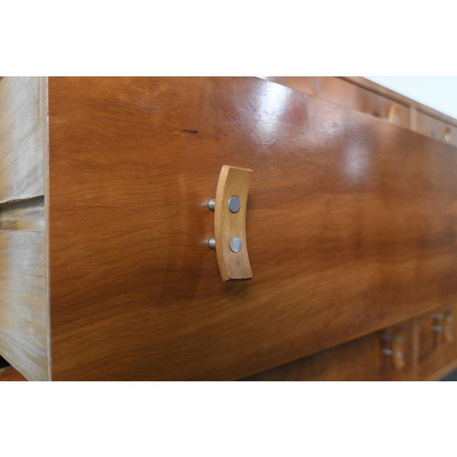 Wood Mid 20th Century Attributed to Stanley Young Six Drawer Dresser in Walnut For Sale - Image 7 of 8