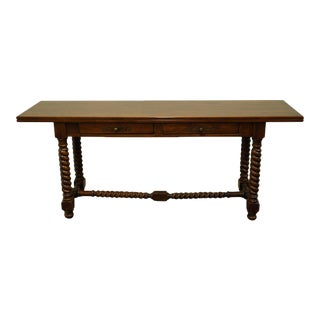 Hekman Furniture Walnut Rustic Americana 72" Expandable Trestle Table For Sale