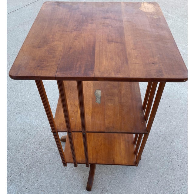 Mid 20th Century Large Vintage Art Deco Revolving Bookcase For Sale - Image 4 of 10