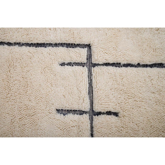 Minimalist Sketch Line Hand-Knotted Wool Rug | 12'1" X 8'6" | One of a Kind For Sale - Image 9 of 12