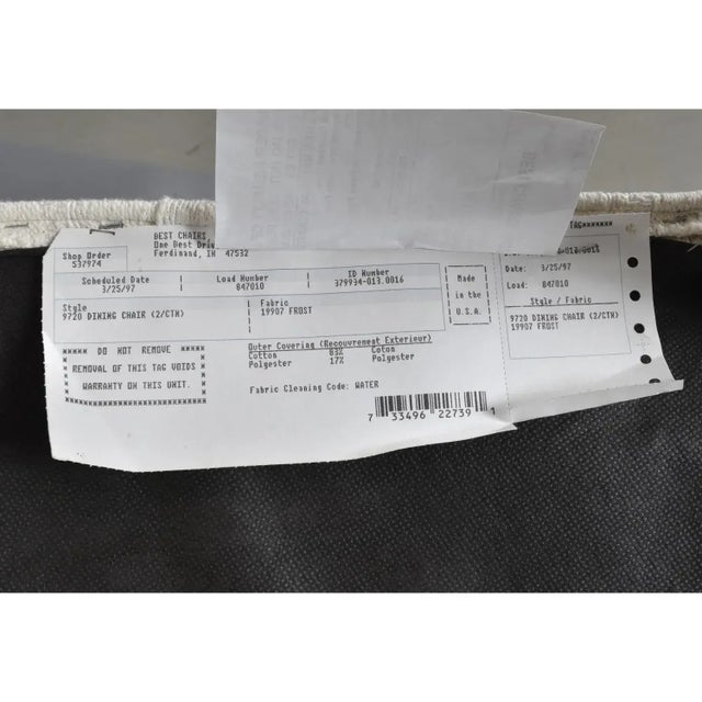 6 White Upholstered High Back Parsons Dining Chairs For Sale - Image 16 of 17