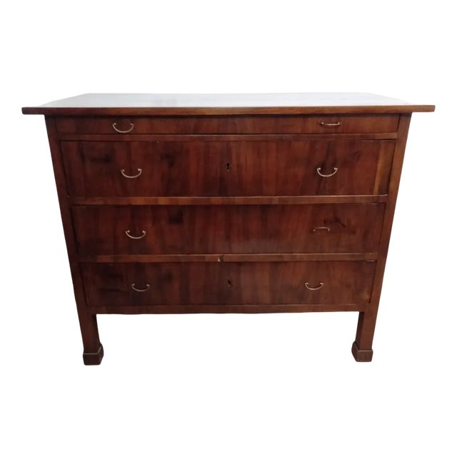Empire Dresser with Four-Drawer in Walnut For Sale