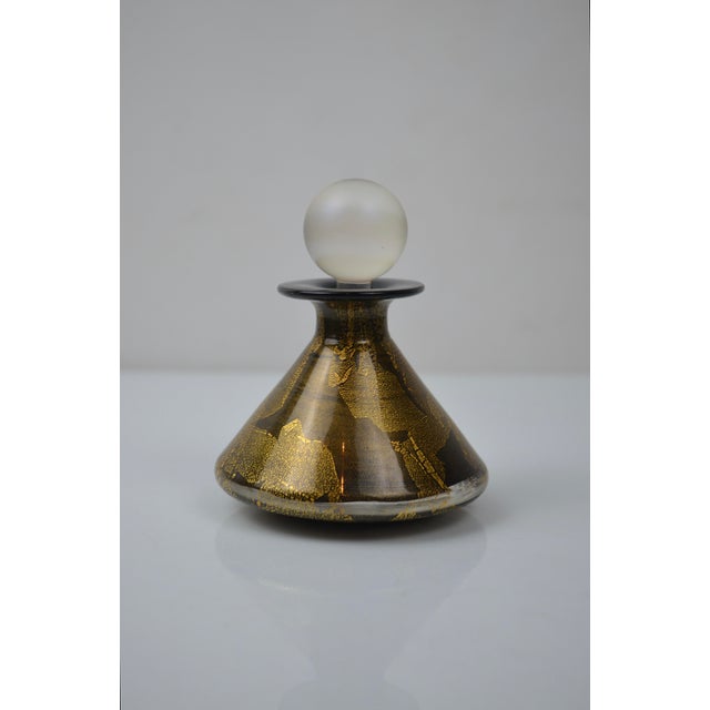 Studio Glass Perfume Bottle with Gold Leaf from Isle of Wight, 1970s For Sale - Image 12 of 12