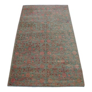 Antique Botanical Design Khotan Samarkand Rug For Sale