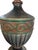 Large Hand-Painted Neoclassical Urn Table Lamp With Green & Terracotta Scrollwork For Sale - Image 4 of 5