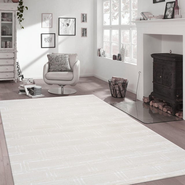2020s Edgy Hand-Tufted Ivory Area Rug- 7' 9'' X 9' 9'' For Sale - Image 5 of 5