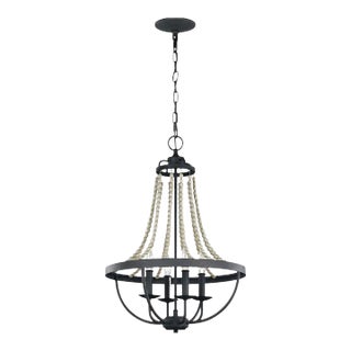 Sean Lavin By Visual Comfort Studio Nori Medium Chandelier in Dark Weathered Zinc / Driftwood Grey For Sale