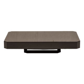 Space Age Coffee Table in Dark Brown Lacquer, 1970s For Sale