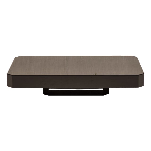 Space Age Coffee Table in Dark Brown Lacquer, 1970s For Sale
