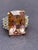 27 Carat Cushion Shape Morganite & Diamond Cocktail Ring 14 Karat Yellow Gold For Sale - Image 18 of 18