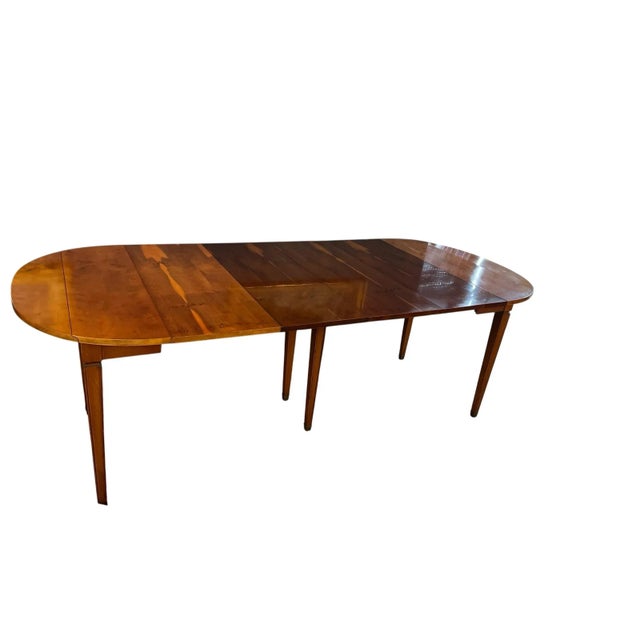 Vintage John Widdicomb Mid-Century Modern Petite Drop-Leaf Dining Table, Seats 10, Four Leaves With Original Storage Box For Sale In New York - Image 6 of 12