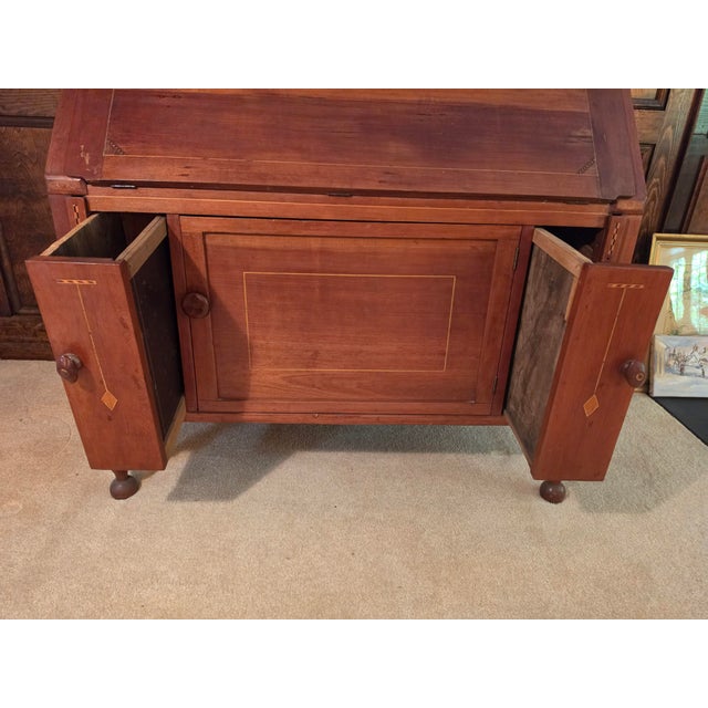 Early 19th Century Ohio Valley Cherry Secretary Desk With Hidden Compartment For Sale - Image 6 of 18