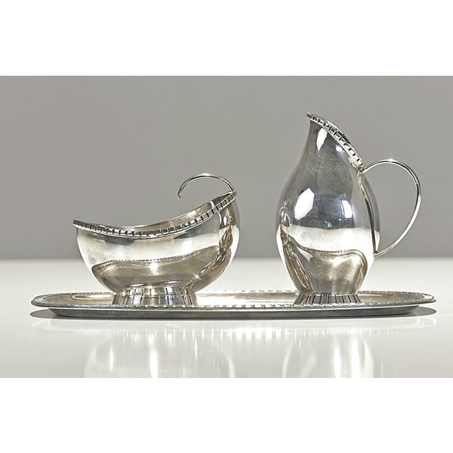 Sugar Cream Set on Tray in Silver by Wilhelm Binder, Germany, 1950s, Set of 3 For Sale - Image 7 of 8