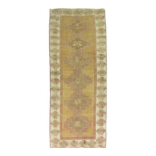 Vintage Zabihi Collection Wide Geometric Turkish Runner - 4'6" x 12'7" For Sale