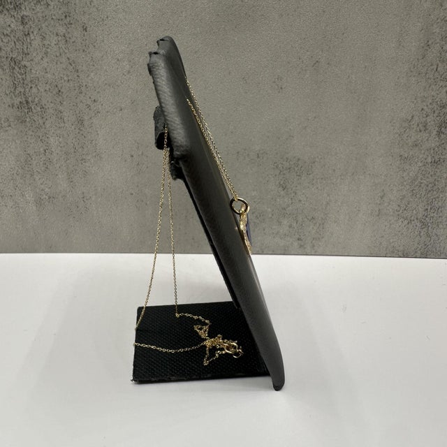 Contemporary Diamond & Lapis Heart Pendant Necklace in 14kt Yellow Gold – 18in, New For Sale - Image 3 of 5