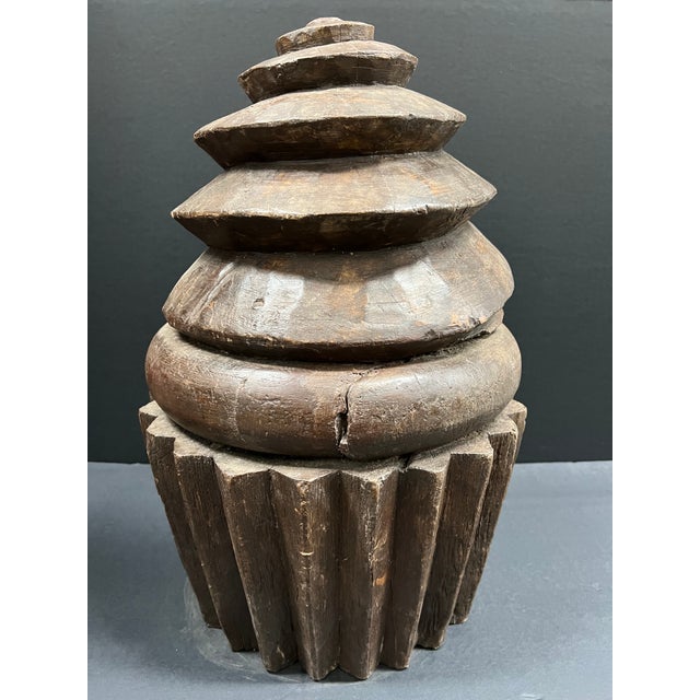 Late 20th Century Carved Solid Wood Large Cup Cake Sculpture For Sale - Image 11 of 12