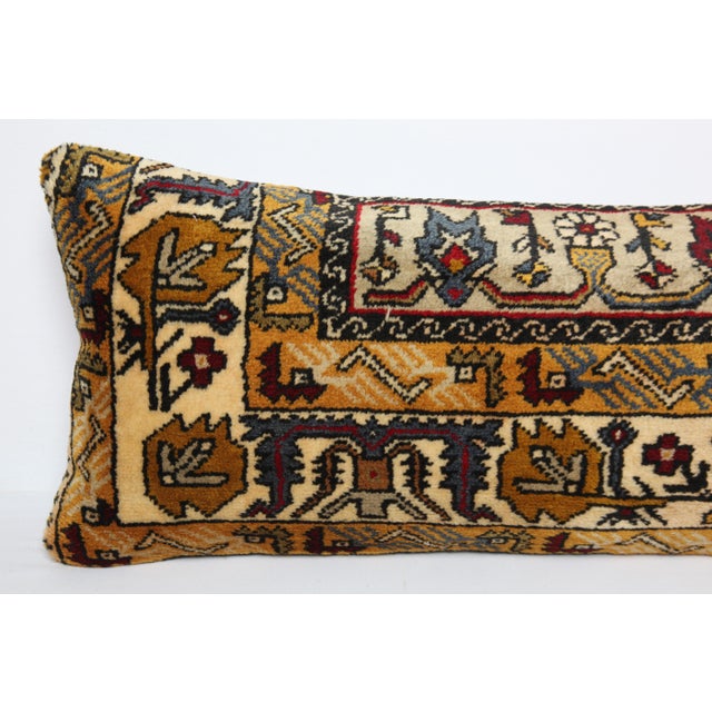 Late 20th Century Home Decor Handwoven Vintage Rug Lumbar Pillow Cover -16'' X 45'' For Sale - Image 5 of 8