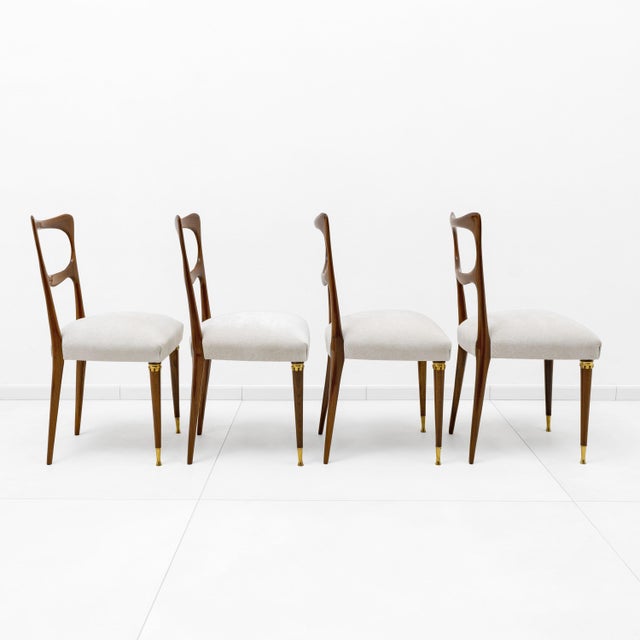 Mid-Century Modern Mid-Century Modern Dinning Chairs by Paolo Buffa, 1950s, Set of 4 For Sale - Image 3 of 10