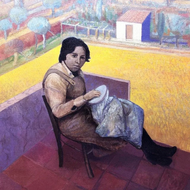 John Picking, Terrace, 1980s, Oil on Canvas For Sale - Image 9 of 11
